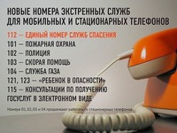 Новые номера телефонов экстренных служб.