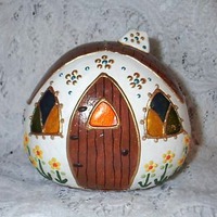 Роспись камней Домики